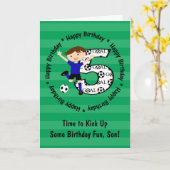 Happy 5th Birthday Round Soccer Goal Card Kaart (Gele Bloem)