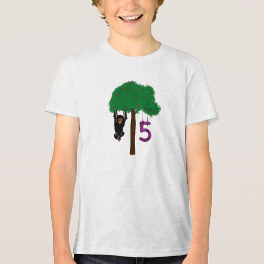 Happy 5th Birthday Tri-Blend Shirt (Voorkant)