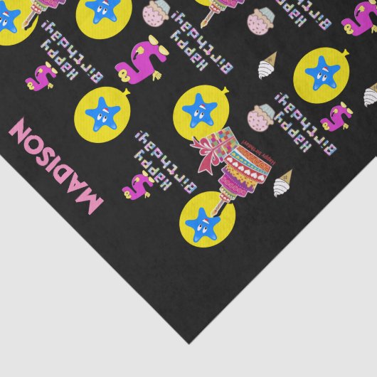 Happy 5th Birthday-weefselpaper #5 Birthday Tissuepapier (Detail)