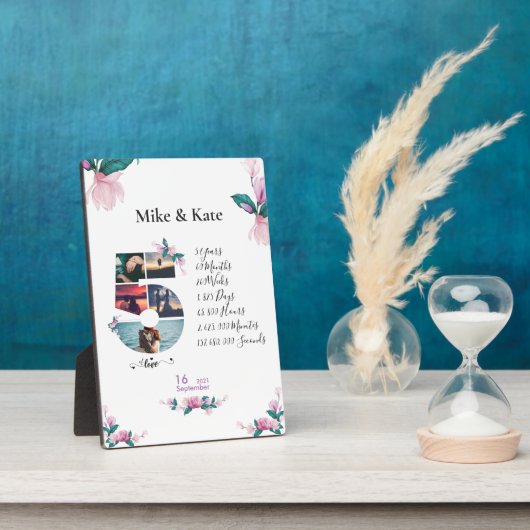 Happy 5th Jubileum, aangepaste fotocollage, graaf Fotoplaat (Zijkant)