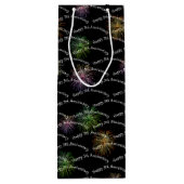 Happy 5th Jubileum Fireworks Wine Gift Bag Wijn Cadeautas (Achterkant)