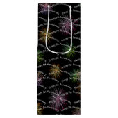Happy 5th Jubileum Fireworks Wine Gift Bag Wijn Cadeautas (Voorkant)