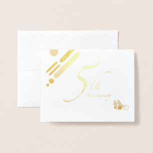 Happy 5th Jubileum Mod Birds Folie Kaarten