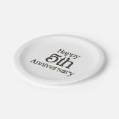 Happy 5th Jubileum Paper Borden Papieren Bordje (Gekanteld)