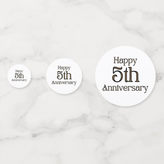 Happy 5th Jubileum Table Confetti (Achterkanten)