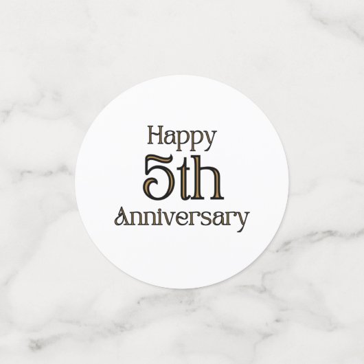 Happy 5th Jubileum Table Confetti (Kleine voorkant)