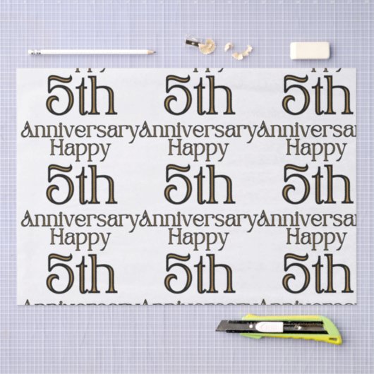 Happy 5th Jubileum Tissuepapier (Craft)