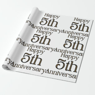 Happy 5th Jubileum Wrapping Paper Cadeaupapier
