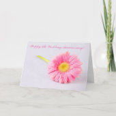 Happy 5th Wedding Jubileum Pink Daisy Kaart (Voorkant)