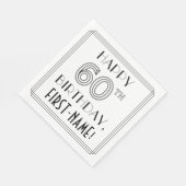 HAPPY 60TH BIRTHDAY; Art Deco Style; aangepaste na Servet (Hoek)