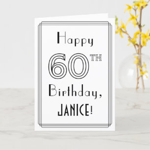 Happy 60th Birthday, Art Deco Style met aangepaste Kaart