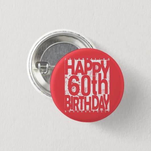 Happy 60th Birthday Celebration Ronde Button 3,2 Cm (Voorkant /achterkant)