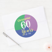 Happy 60th Birthday Classic Ronde Sticker (Envelop)
