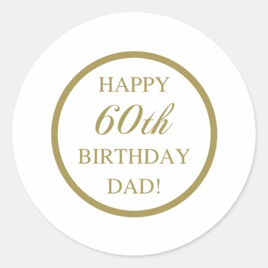 Happy 60th Birthday Dad Ronde Sticker (Voorkant)
