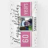 Happy 60th Birthday Fun Bold Confetti Spandoek (Verticaal)