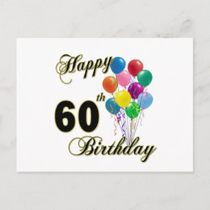 Happy 60th Birthday Gifts en Birthday Apparel Briefkaart