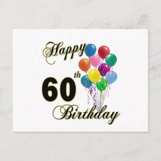 Happy 60th Birthday Gifts en Birthday Apparel Briefkaart (Voorkant)