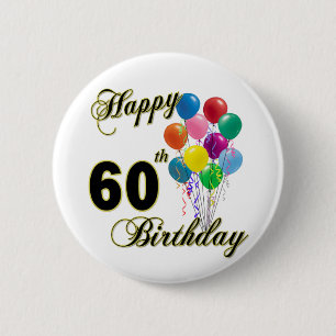 Happy 60th Birthday Gifts en Birthday Apparel Ronde Button 5,7 Cm