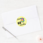 Happy 60th Birthday Gifts en Birthday Apparel Ronde Sticker (Envelop)