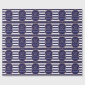 Happy 60th Birthday Gold Glitter en Navy Blue Cadeaupapier (Vlak)