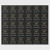 Happy 60th Birthday Gold Glitter Wrapping Paper Cadeaupapier (Vlak)