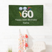 Happy 60th Birthday Golfer met golfbal en t - shir Spandoek (Insitu)