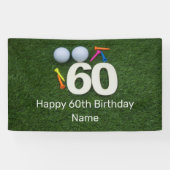 Happy 60th Birthday Golfer met golfbal en t - shir Spandoek (Horizontaal)