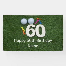 Happy 60th Birthday Golfer met golfbal en t - shir Spandoek