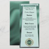 Happy 60th Birthday Green Glitter Folie Menu (Voorkant / Achterkant)