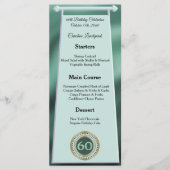 Happy 60th Birthday Green Glitter Folie Menu (Voorkant)