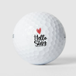 Happy 60th Birthday Hallo 60ty Love red hart Golfballen