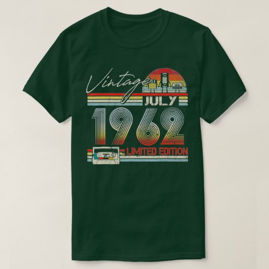 Happy 60th Birthday juli 1962 60 Years Ol T-shirt (Design voorkant)