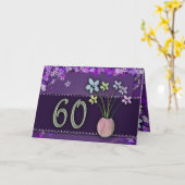 Happy 60th Birthday Kaart (Gele Bloem)