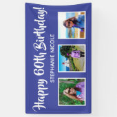 Happy 60th Birthday Lavender gepersonaliseerde 3 f Spandoek (Verticaal)