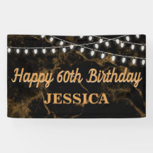 Happy 60th Birthday Lights Goud Zwart