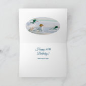 Happy 60th Birthday Merganser Eend Waterverf Kaart (Binnen)