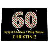 Happy 60th Birthday & Merry Kerstmis, aangepaste n Groot Cadeauzakje (Voorkant)