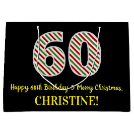 Happy 60th Birthday & Merry Kerstmis, aangepaste n Groot Cadeauzakje