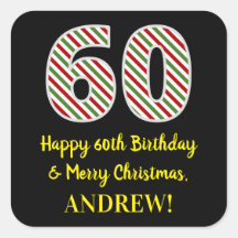Happy 60th Birthday & Merry Kerstmis, aangepaste n