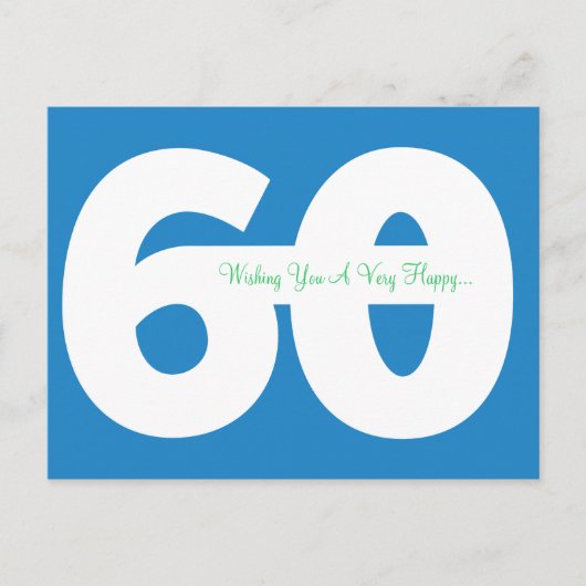 Happy 60th Birthday Milestone Briefkaarten - in he (Voorkant)