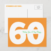 Happy 60th Birthday Milestone Briefkaarten - in Si (Voorkant / Achterkant)