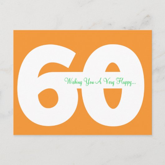 Happy 60th Birthday Milestone Briefkaarten - in Si (Voorkant)