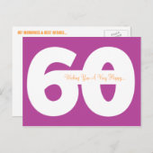 Happy 60th Birthday Milestone Briefkaarten - Magen (Voorkant / Achterkant)