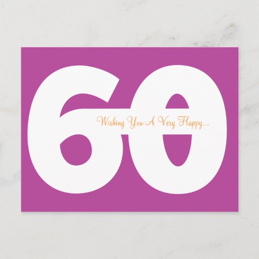 Happy 60th Birthday Milestone Briefkaarten - Magen (Voorkant)