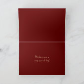 Happy 60th Birthday Name Gold Text Burgundy Kaart (Binnen)