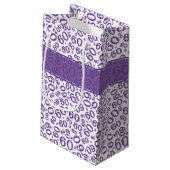 Happy 60th Birthday Number Pattern Paars/White Klein Cadeauzakje (Achterkant Gekanteld)
