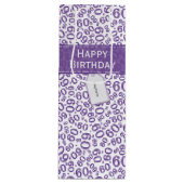 Happy 60th Birthday Number Pattern Paars/White Wijn Cadeautas (Voorkant)