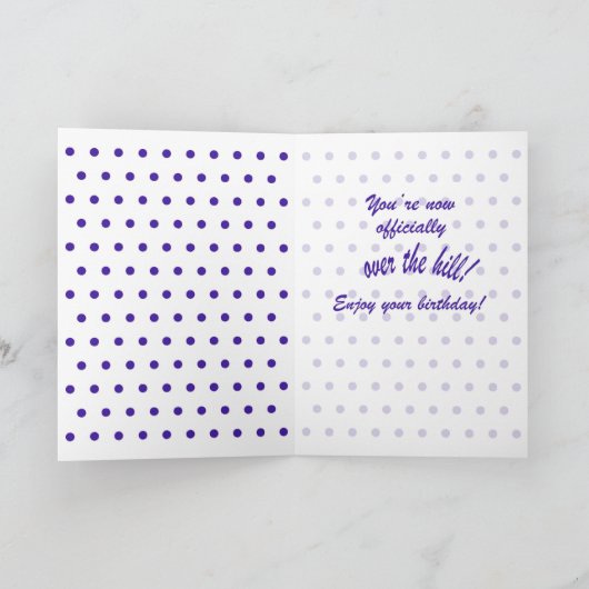 Happy 60th Birthday Paarse ballon en Stippen Kaart (Binnen)