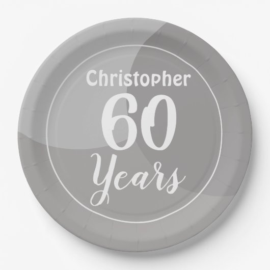 Happy 60th Birthday Paper-Bord Papieren Bordje (Voorkant)