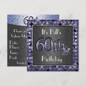 Happy 60th Birthday Party Invitation gepersonalise Kaart (Voorkant / Achterkant)